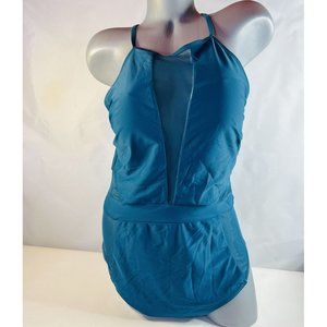 Holipick Women’s One Piece Swimsuit Monokini Blue Size XL  Padded Mesh